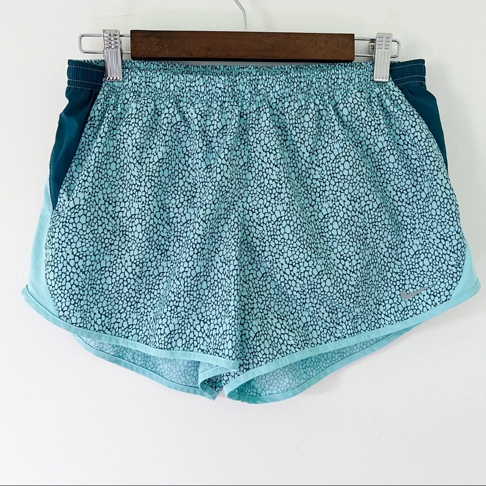nike | 10k aqua printed running shorts medium